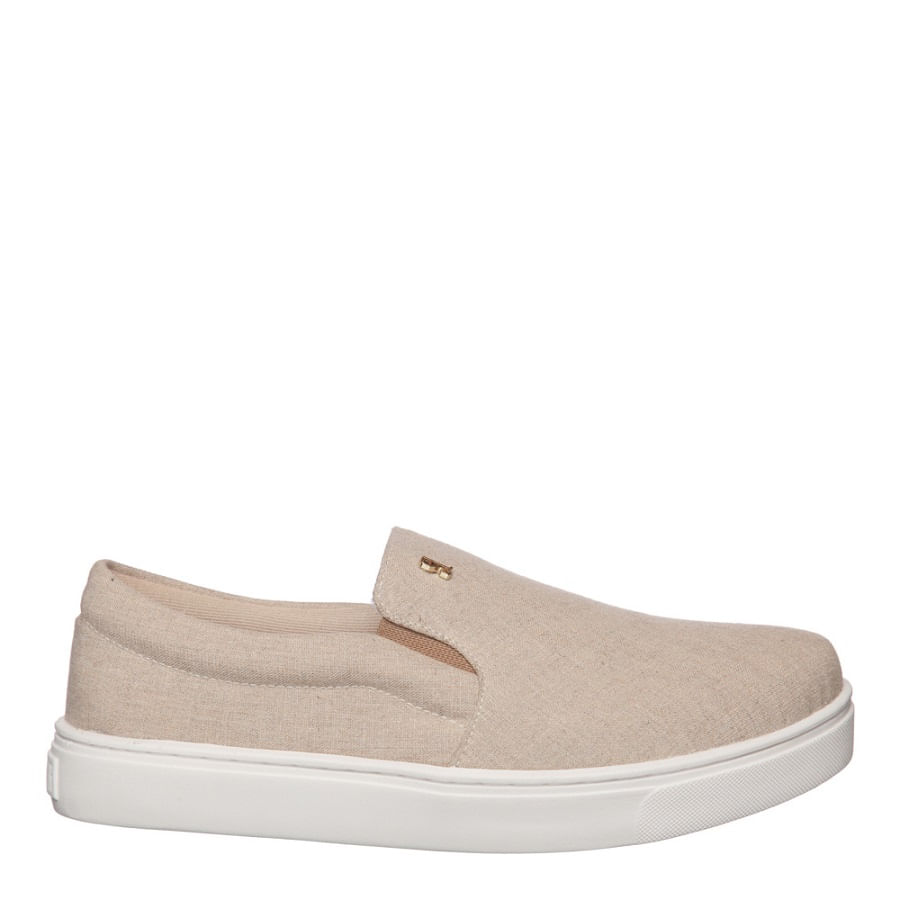 Tênis Slip On Tecido Bege
