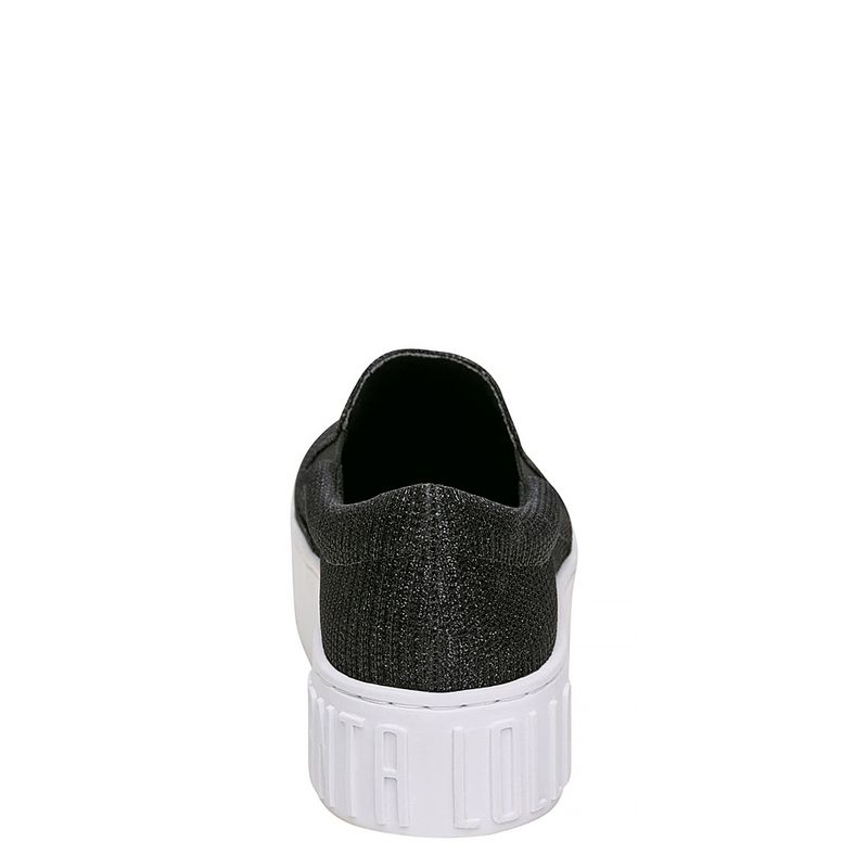 Tênis slip on sola alta glitter preto - santalolla