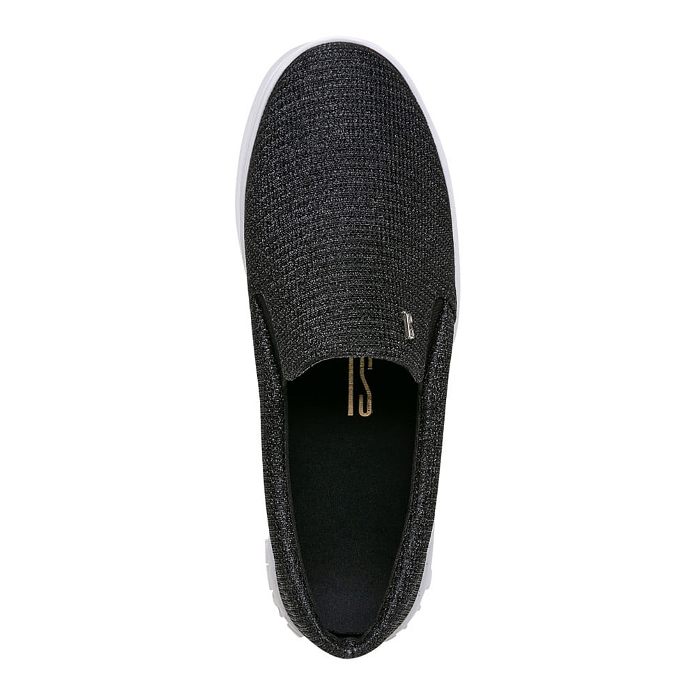 Tênis slip on sola alta glitter preto - santalolla