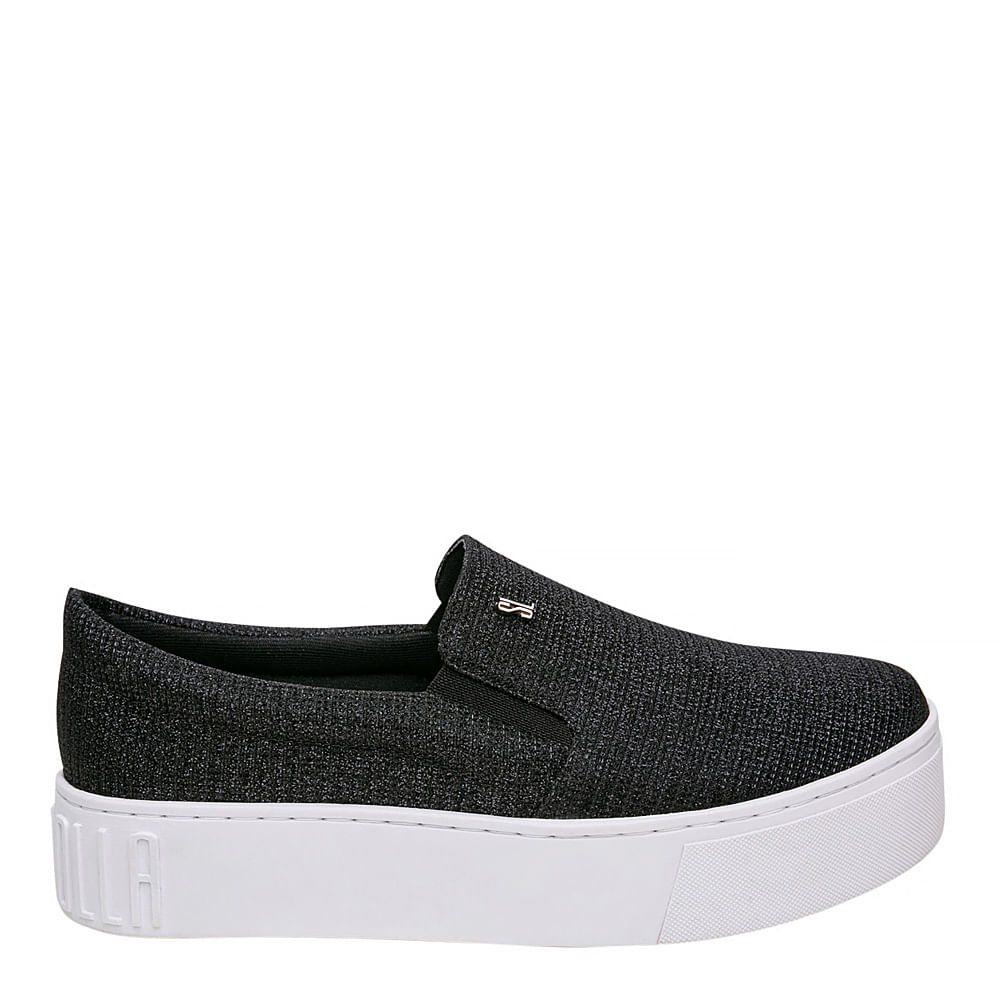 Tênis Slip On Flatform Galaxxy Preto Brilho