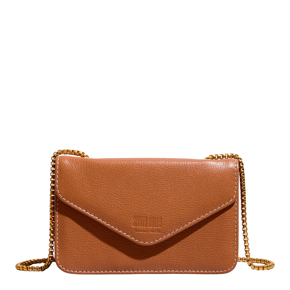 Bolsa Pequena Couro Floater Marrom Alça Transversal