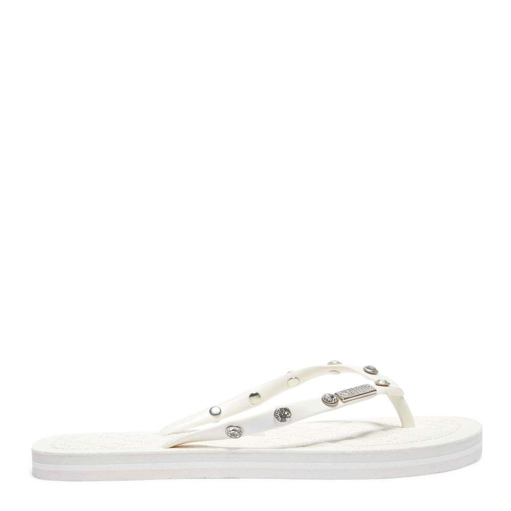Chinelo Flip Flop Matelassê Branco Borracha