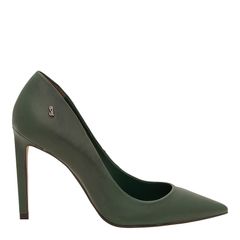 sapato scarpin verde musgo