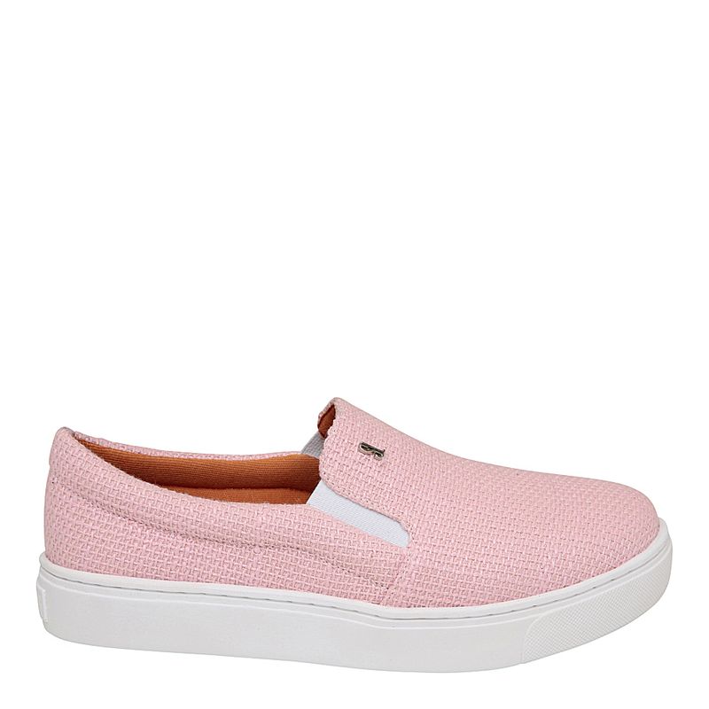 Tênis slip on tecido rosa - santalolla