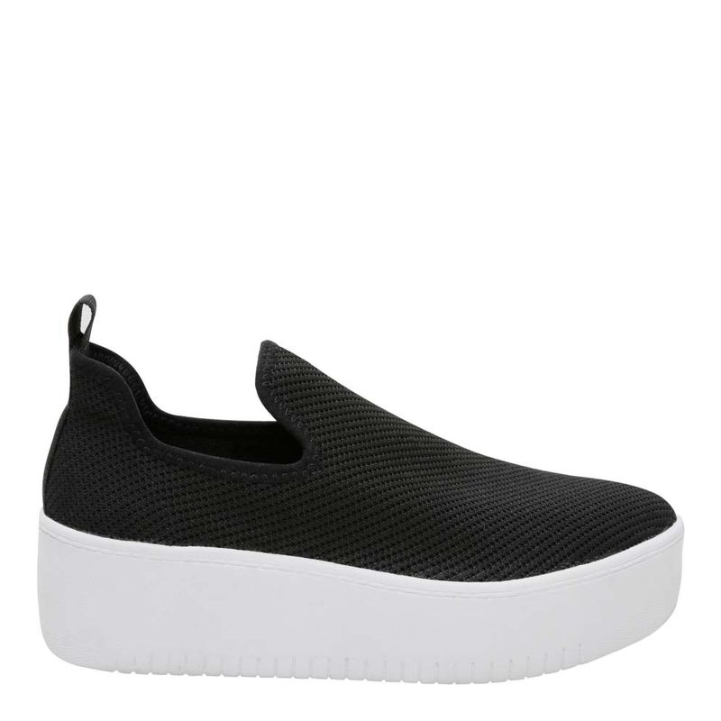 Tênis slip on knit sola alta preto - santalolla