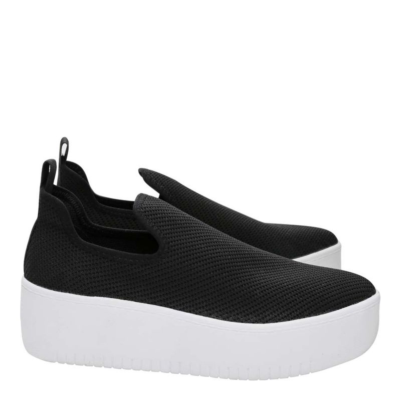Tênis slip on knit sola alta preto - santalolla