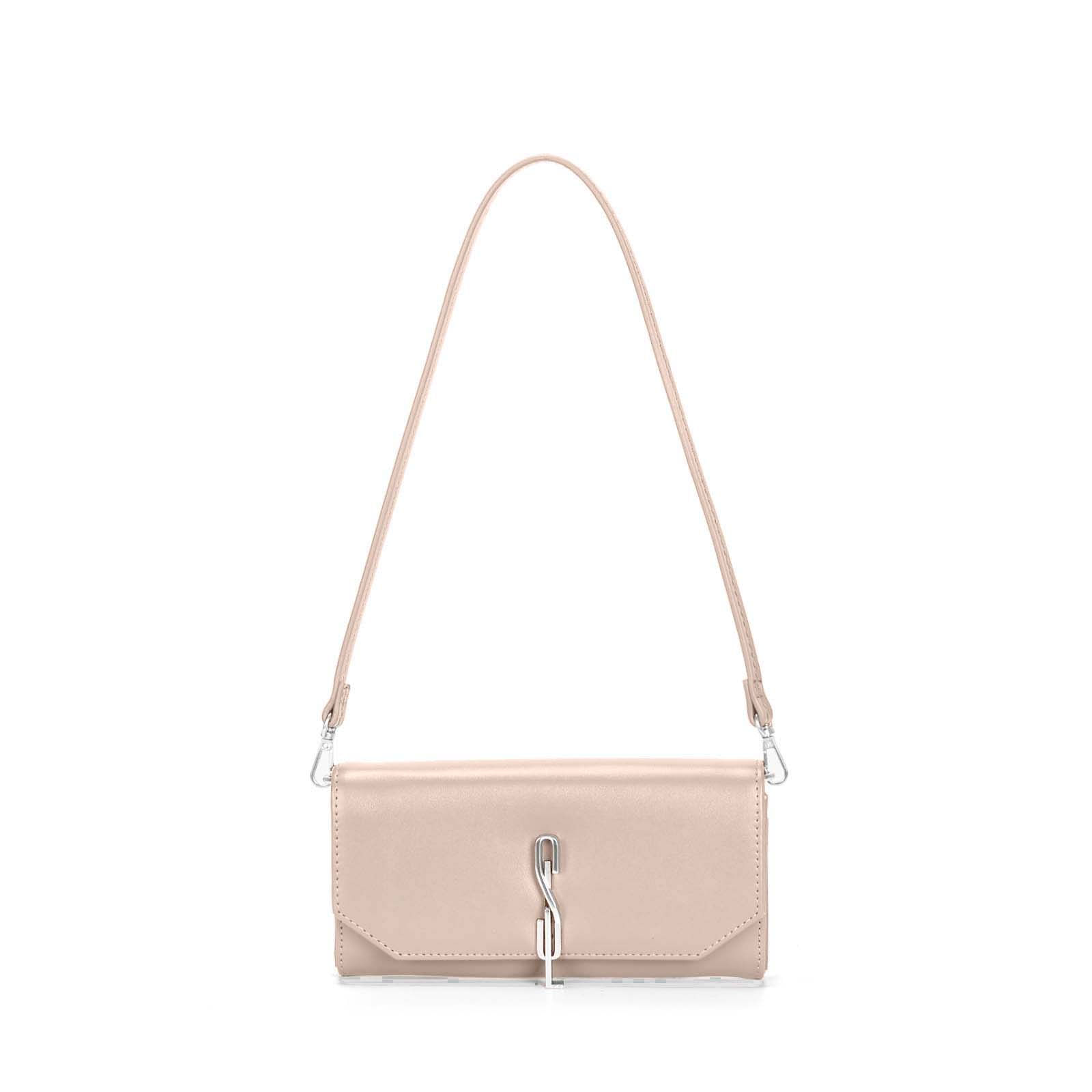 Bolsa Carteira Pequena Soft Marfim Alça De Ombro