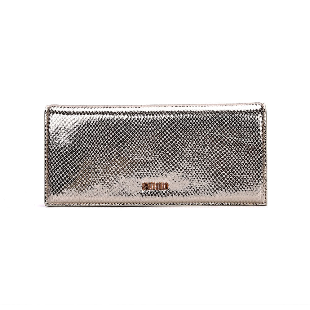 Clutch De Mão Metalizado Dourado