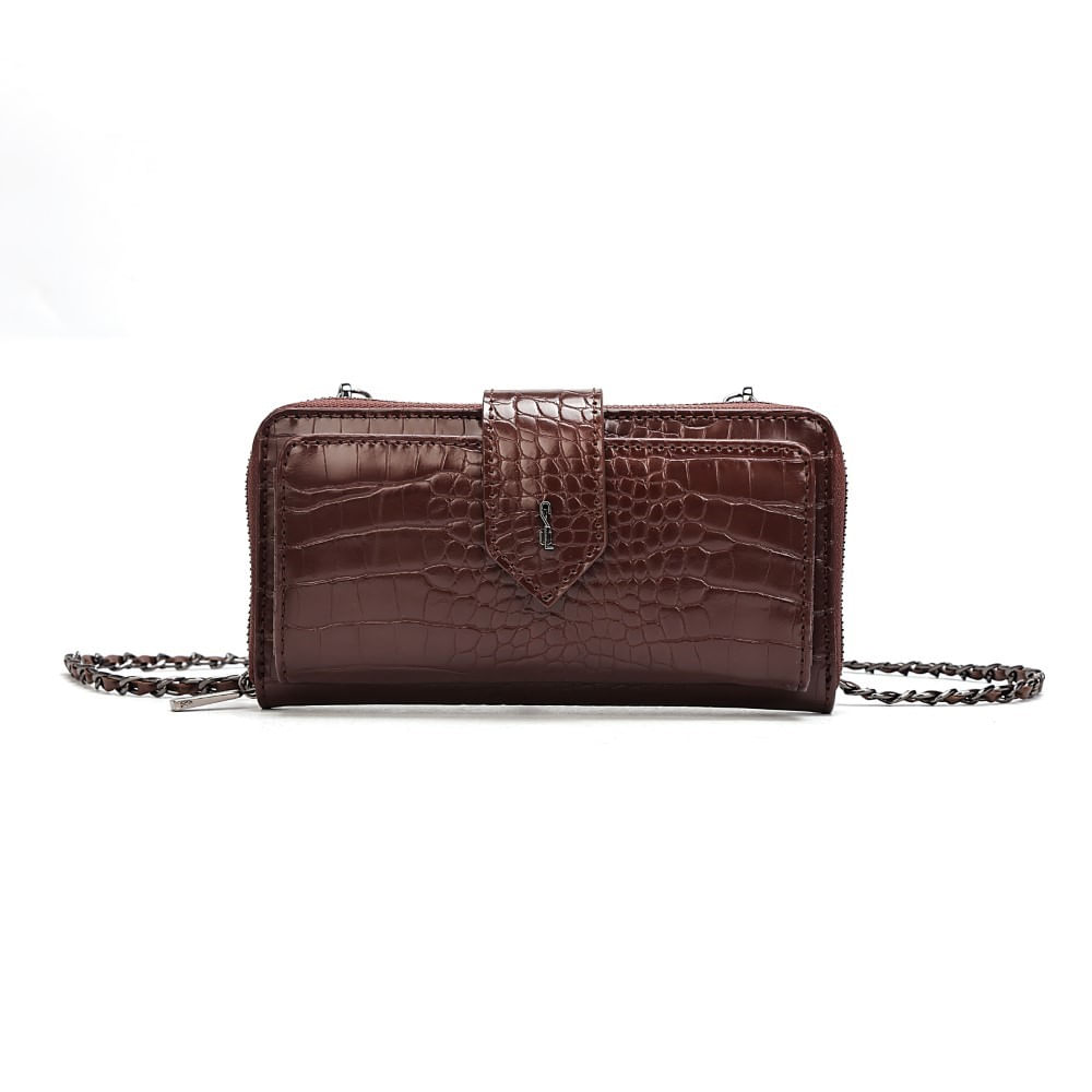Carteira Material Croco Dark Cocoa 2