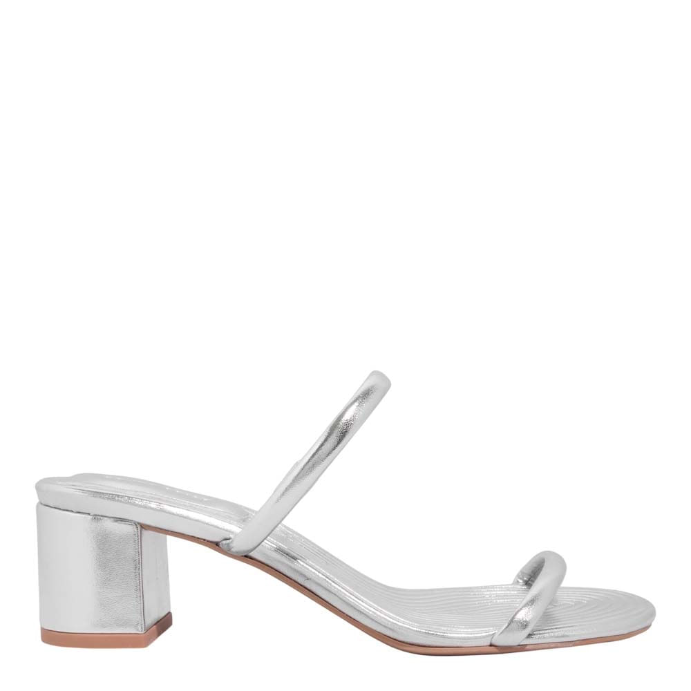 Mule Napa Metalizado Prata Salto Grosso