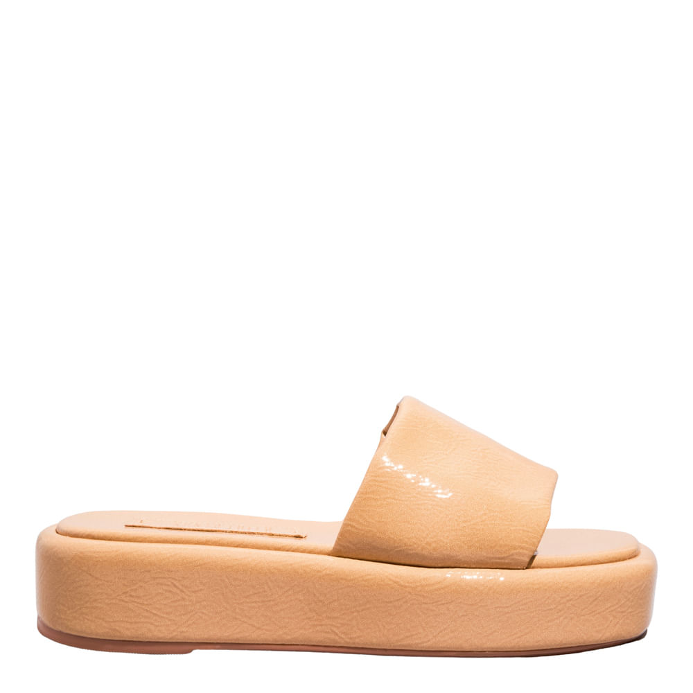 Papete Flatform Verniz Show Bege
