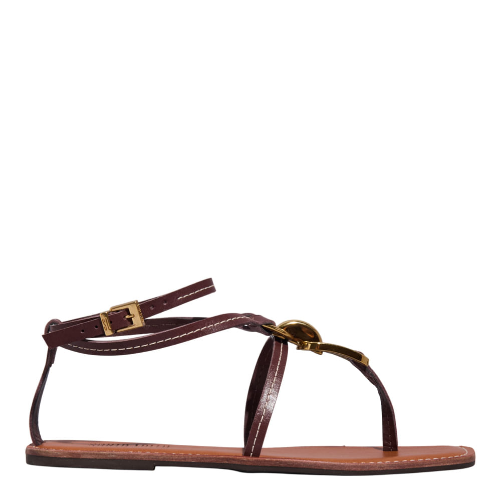 Rasteira Napa Soft Bico Quadrado Marrom
