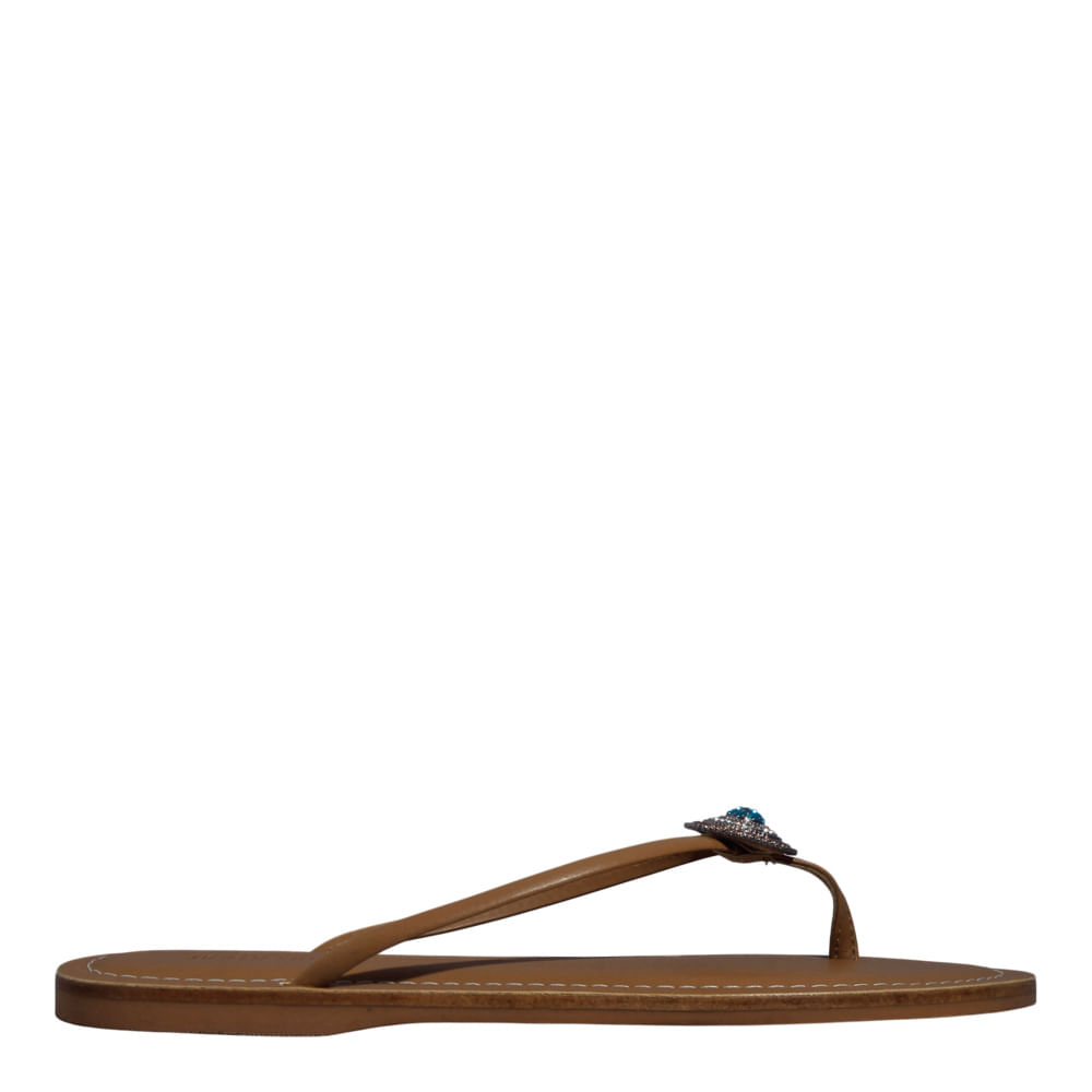 Rasteira Brush Ibiza Marrom Bico Redondo