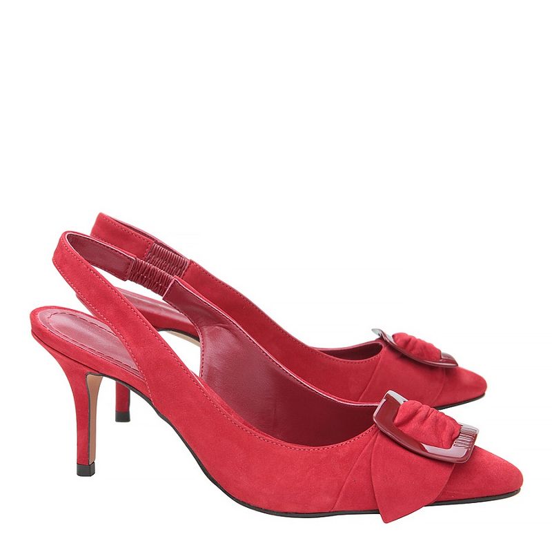 scarpin nobuck vermelho