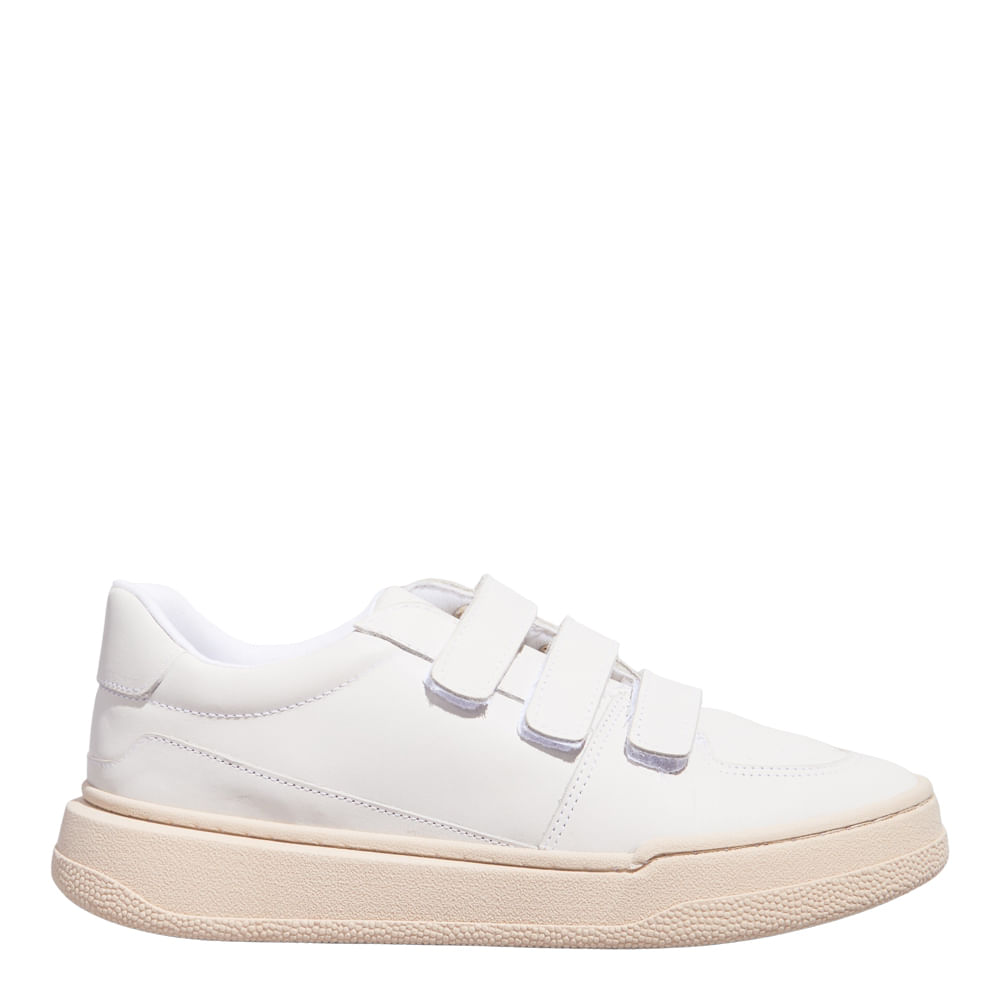 Tênis Couro Confort Branco Velcro