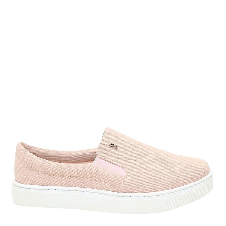 Tênis slip on lona rosa claro - santalolla