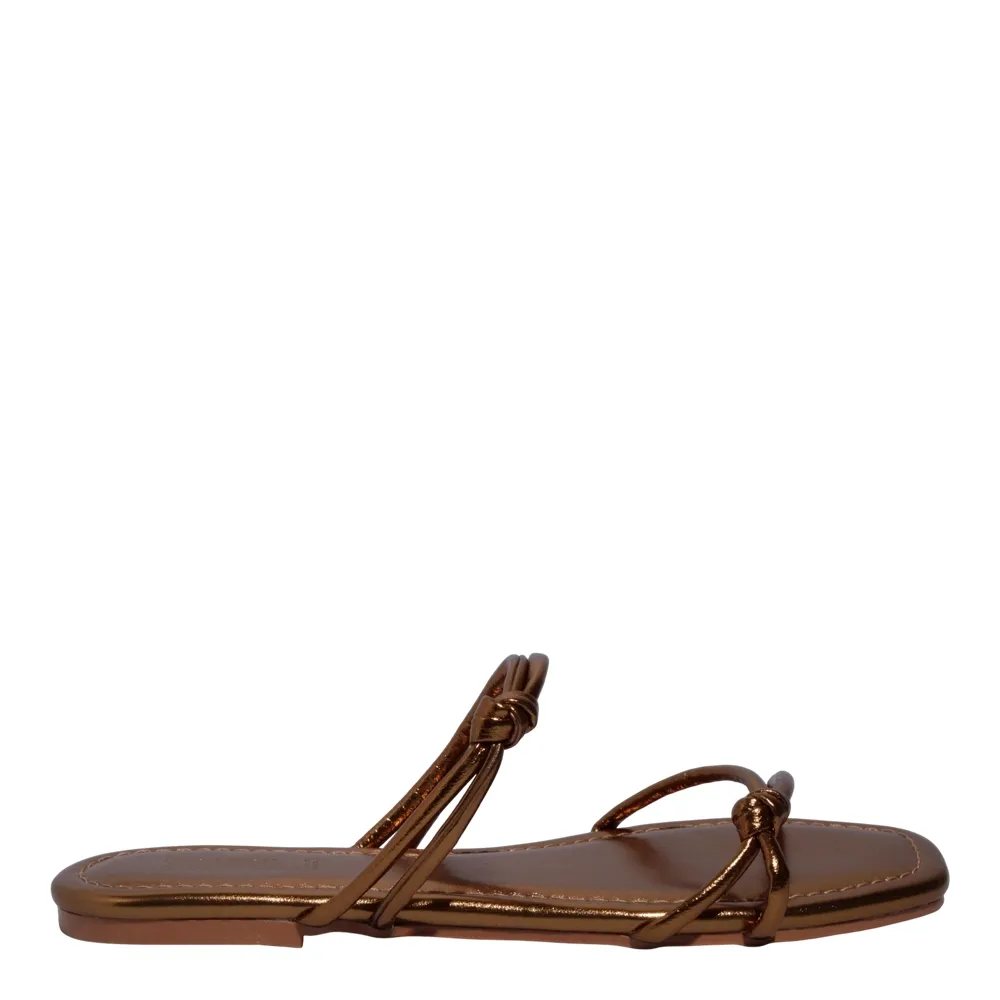 Rasteira Metalizada Bronze