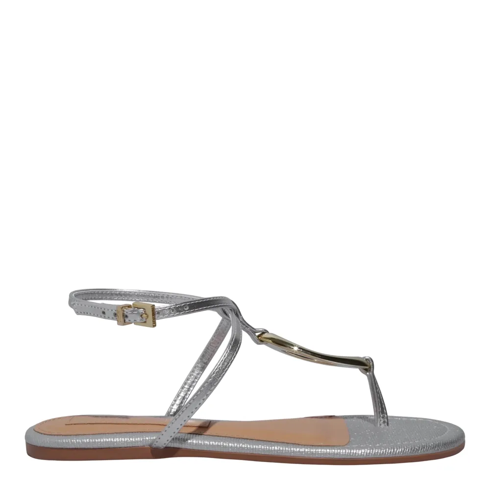 Rasteira Metalizada Soft Prata Metal