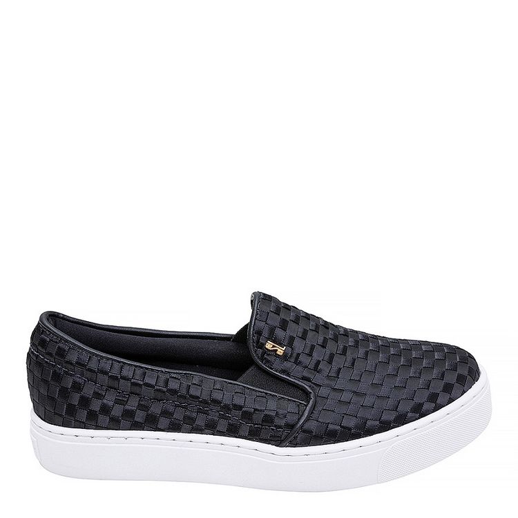 Tênis slip on tressê preto - santalolla