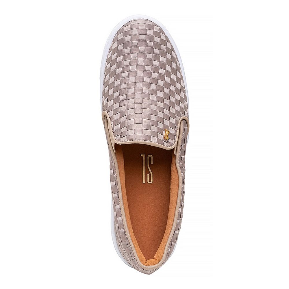 Tênis slip on tressê bege - santalolla