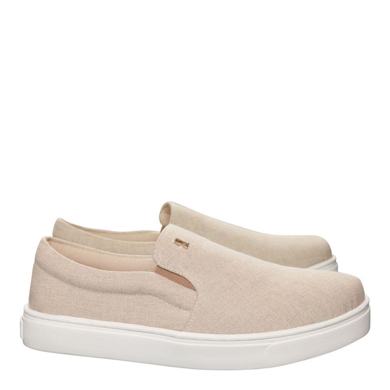 Tênis slip on tecido bege - santalolla