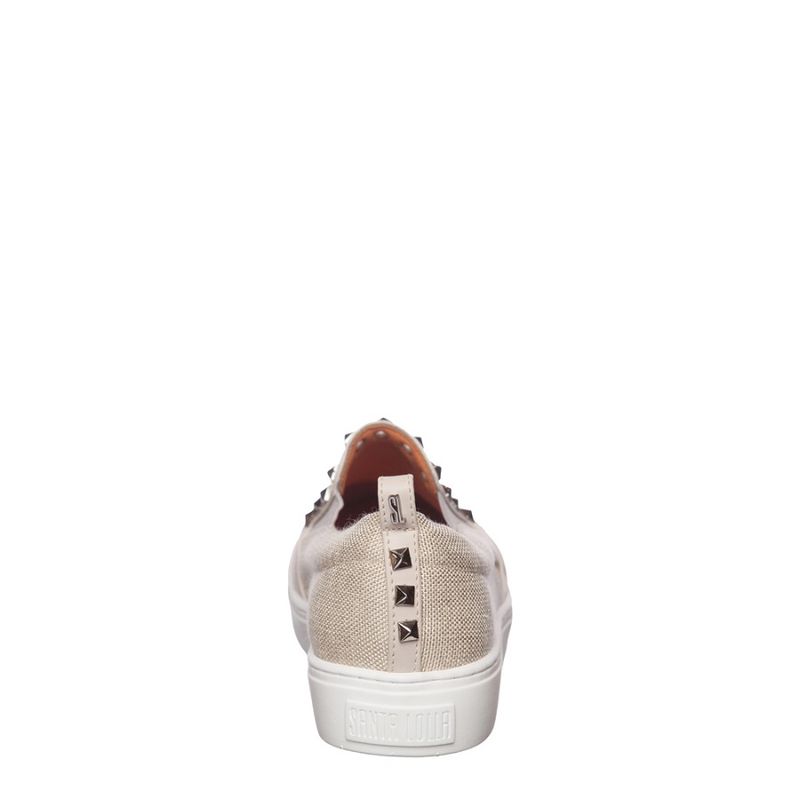 Tênis slip on rebite linho bege - santalolla