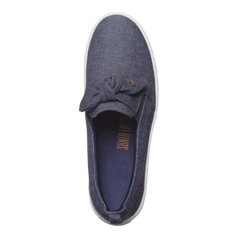 Tênis slip on jeans azul imperial - santalolla