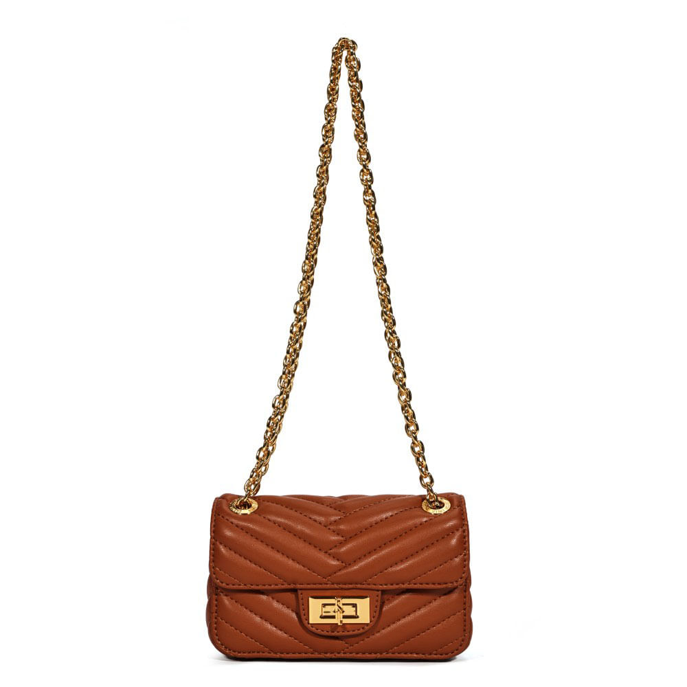 Bolsa Pequena Soft Transversal Marrom
