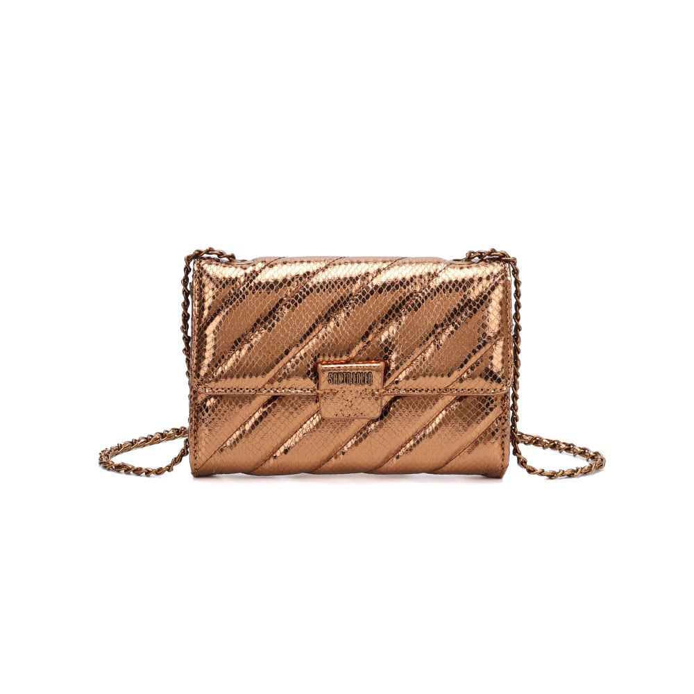 Bolsa Transversal Metalizada Matelassê Bronze