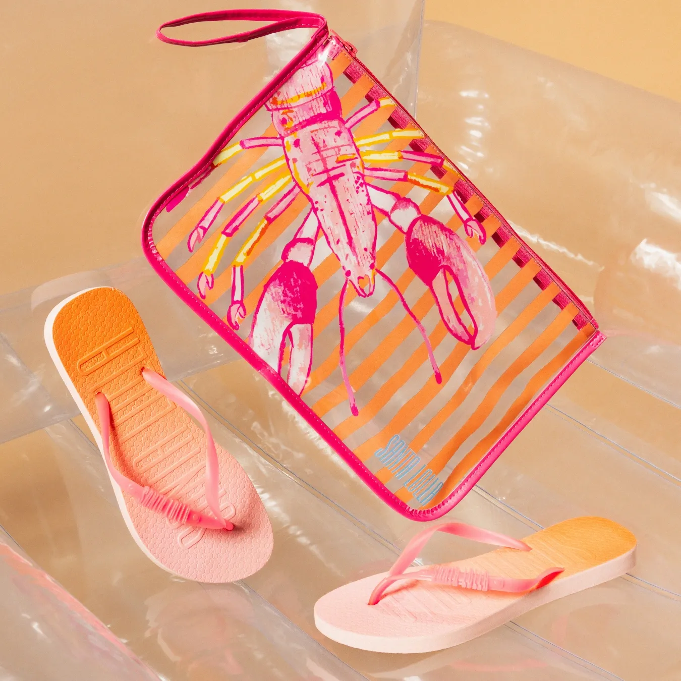 Kit Chinelo Borracha Soft Rosa E Necessarie