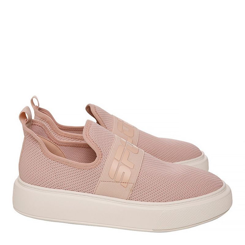 Tênis slip on knit flatform rosa - santalolla