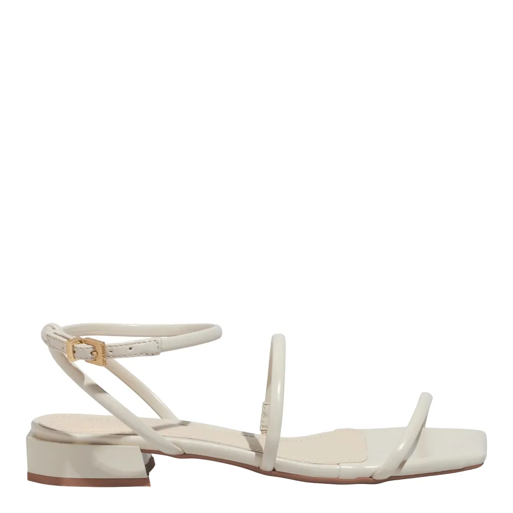 Rasteira Napa Madri Off White Bico Quadrado
