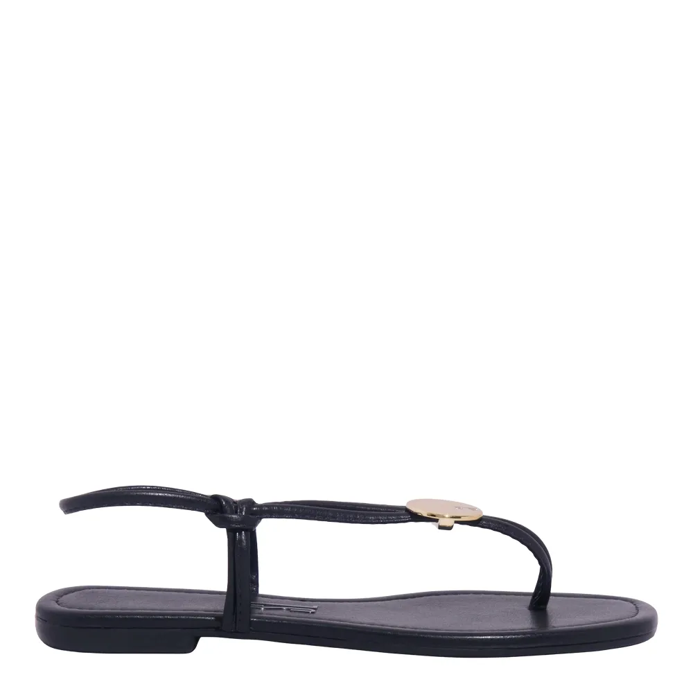 Rasteira Napa Soft Preto Bico Quadrado