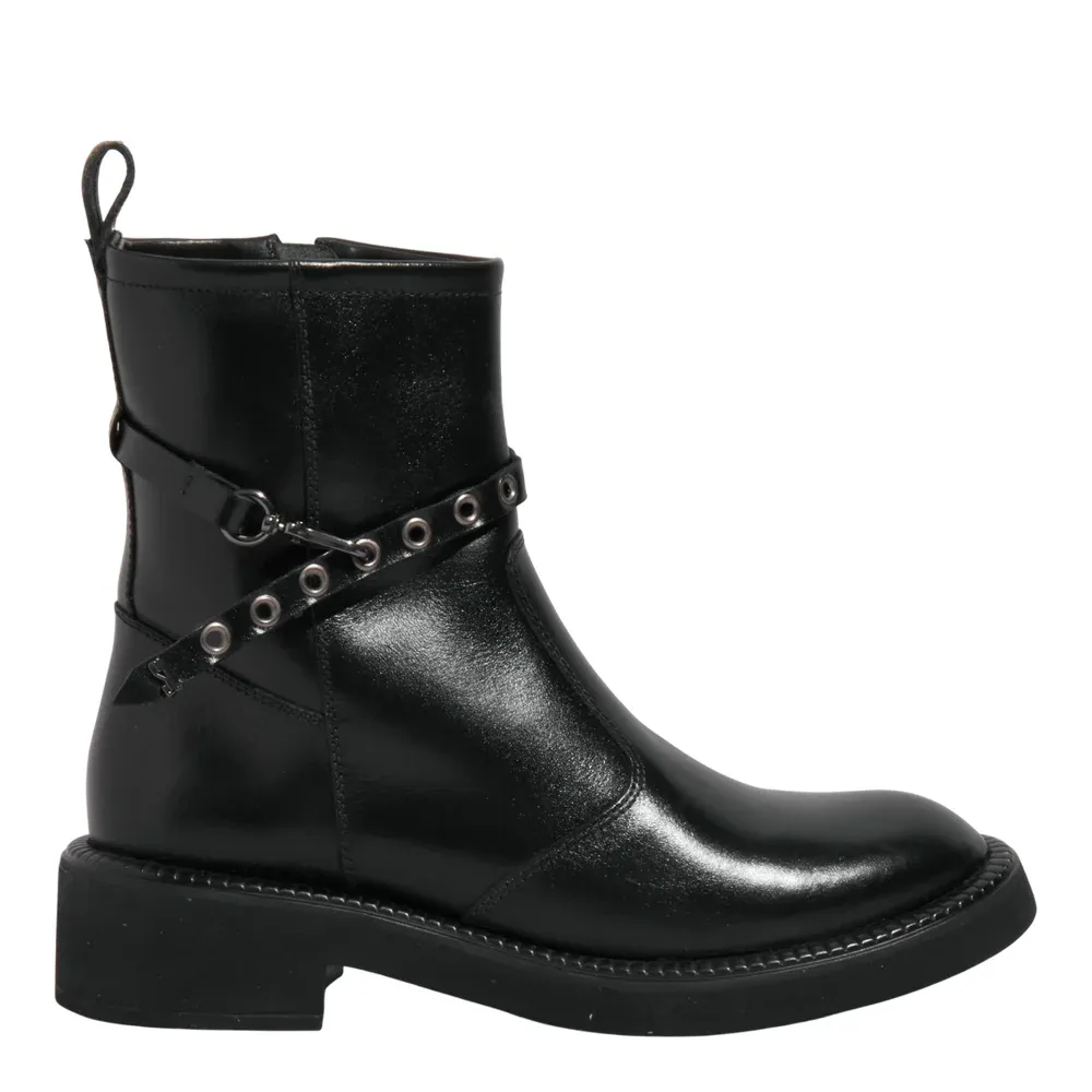 Bota Coturno Couro Confort Preta