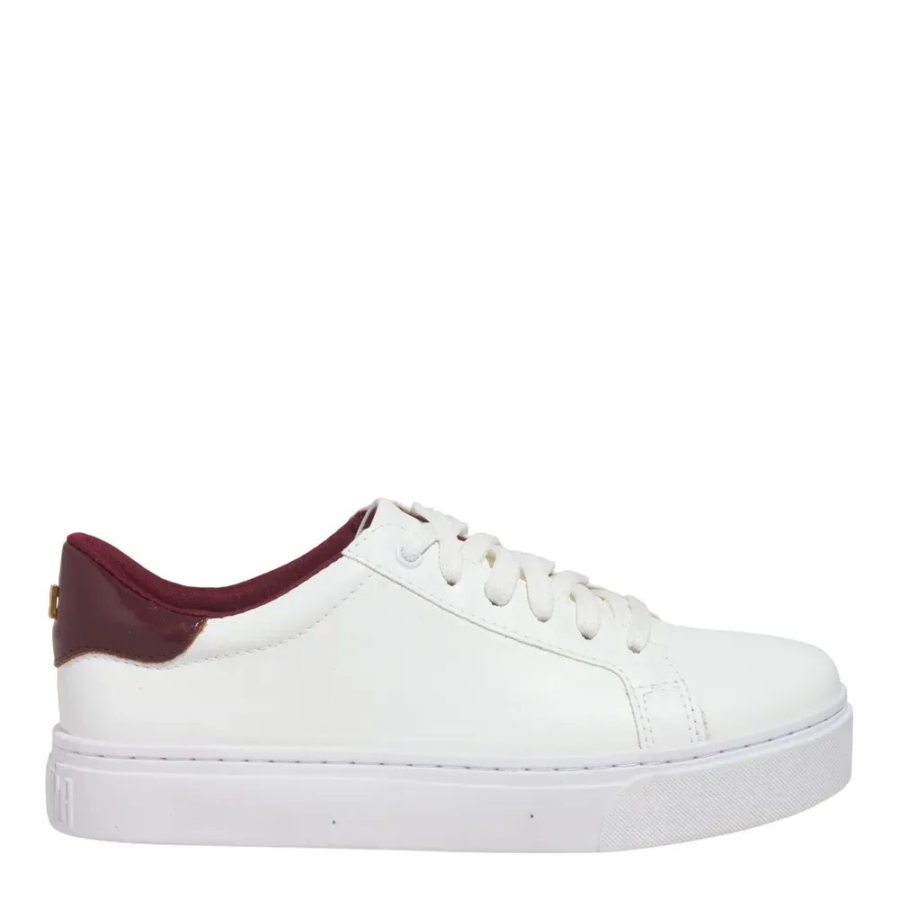 Tênis Napa Madri Branco E Vermelho Bordô