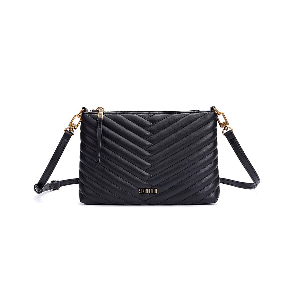 Bolsa Clutch Soft Preta Alça Transversal