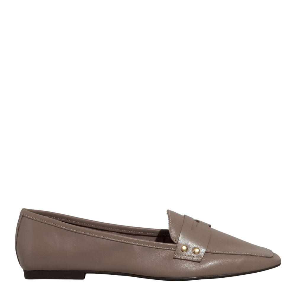 Mocassim Couro Nobre Soft Cinza Fog