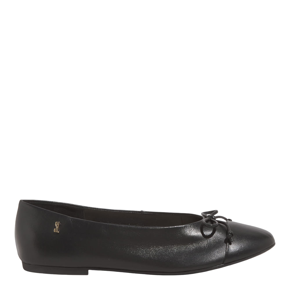 Sapatilha Laço Couro Nobre Soft Preto