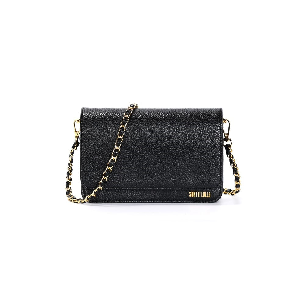 Bolsa Pequena Floater Preta Alça Transversal Corrente