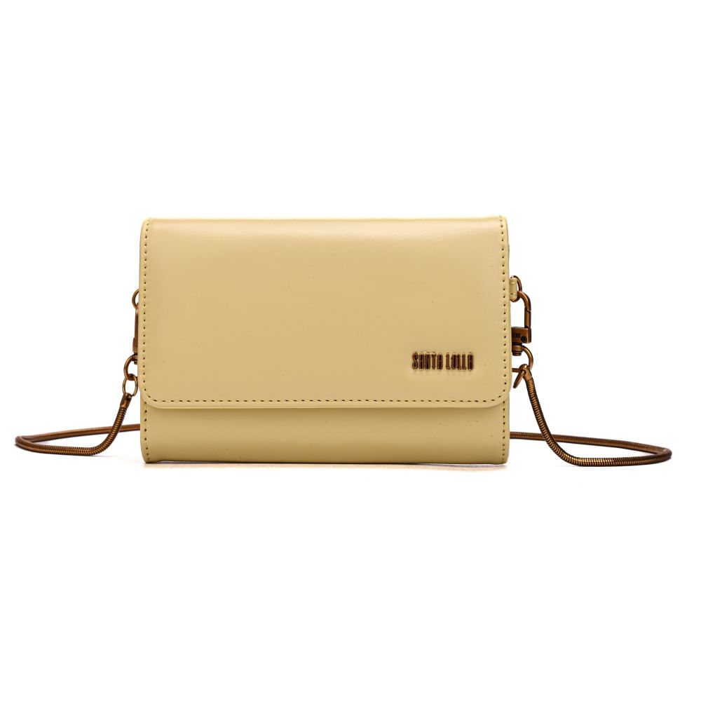 Bolsa Carteira Soft Amarelo Buttercream Alça Transversal