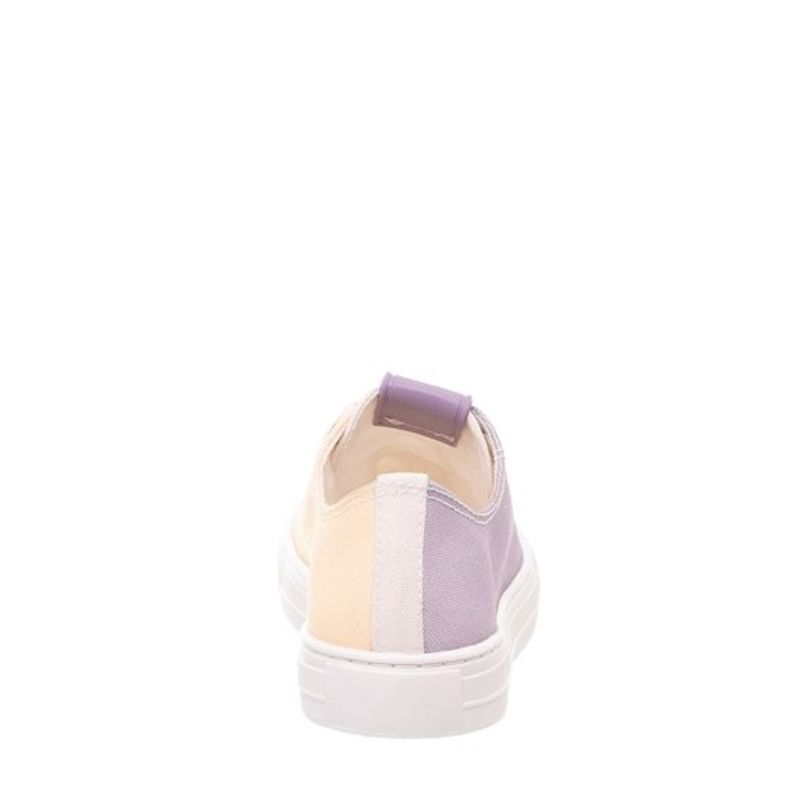 Tênis lona dual color lilás e amarelo infantil - santalolla