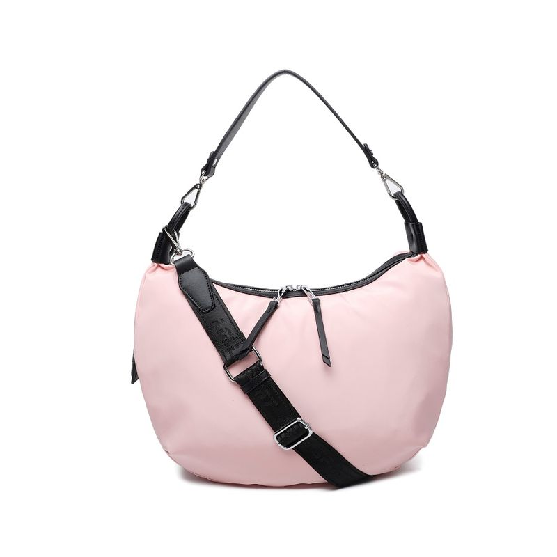 Bolsa meia lua nylon rosa - santalolla
