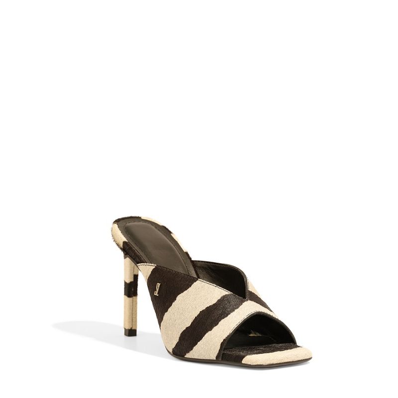 Mule salto alto zebra preto - santalolla