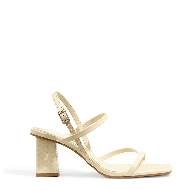 Sandália tiras new snake off white - santalolla