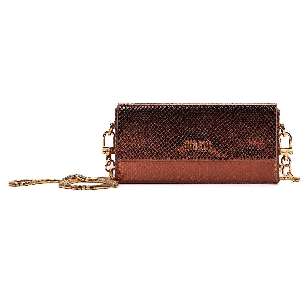 Bolsa Transversal Metalizado Bronze