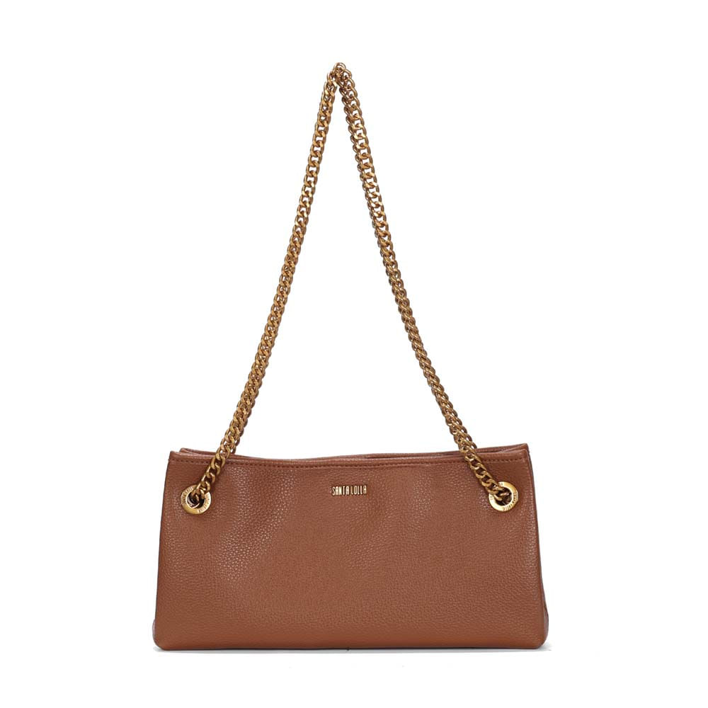 Bolsa Floater Marrom Terracota Alça De Ombro Corrente