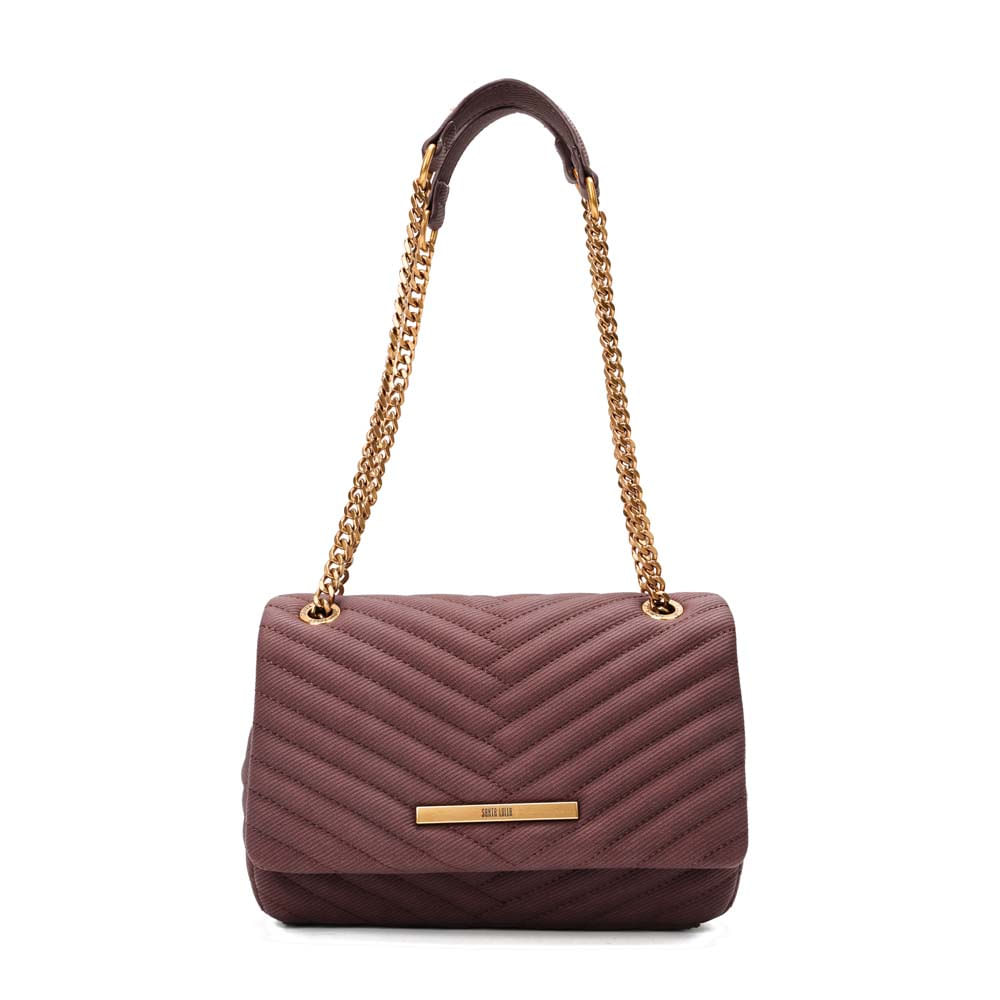 Bolsa Soft Roxo Berry Alça De Ombro Corrente