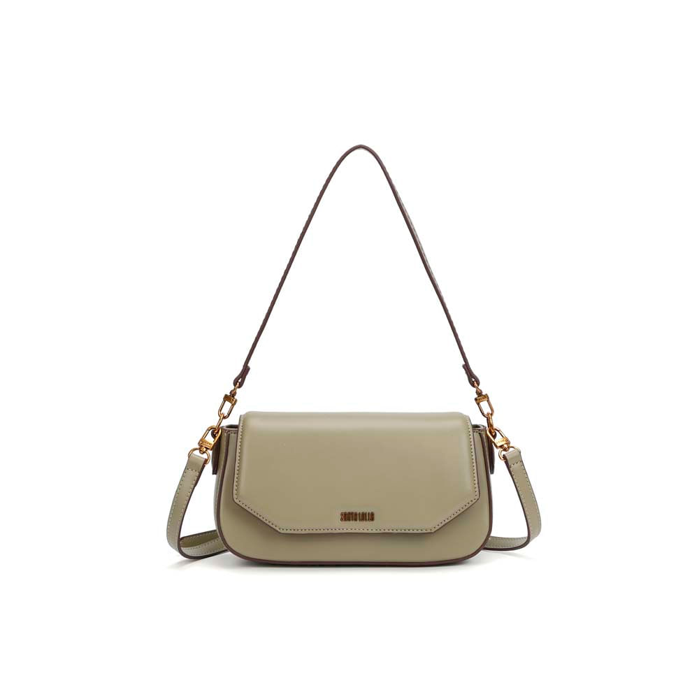 Bolsa Baguete Média Soft Verde Pistache Alça De Ombro