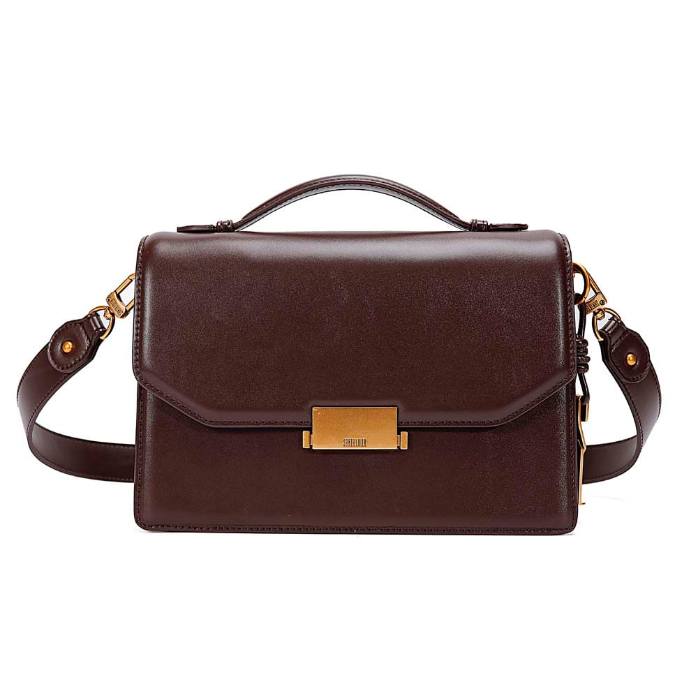 Bolsa Soft Marrom Dark Alça Transversal