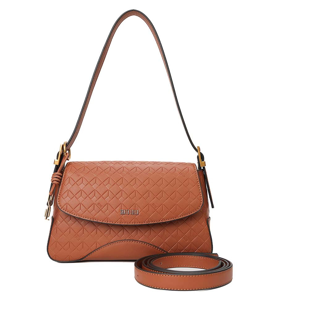 Bolsa Média Soft Cubos Caramelo Alça De Ombro
